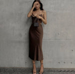 Plain Color Sleeveless Halterneck Backless Wholesale Cami Dresses For Summer