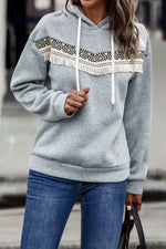Casual Long Sleeve Hoodie Lace Sweatshirt Wholesale Womens Tops