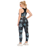 Sport Mesh Bra & Leggings Floral Print Curvy Yoga Fitness Suits Workout Plus Size Two Piece Sets Wholesale