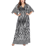 Wholesale Women'S Plus Size Clothing Leopard Stitching Printed V-Neck Bat Sleeve Dress
