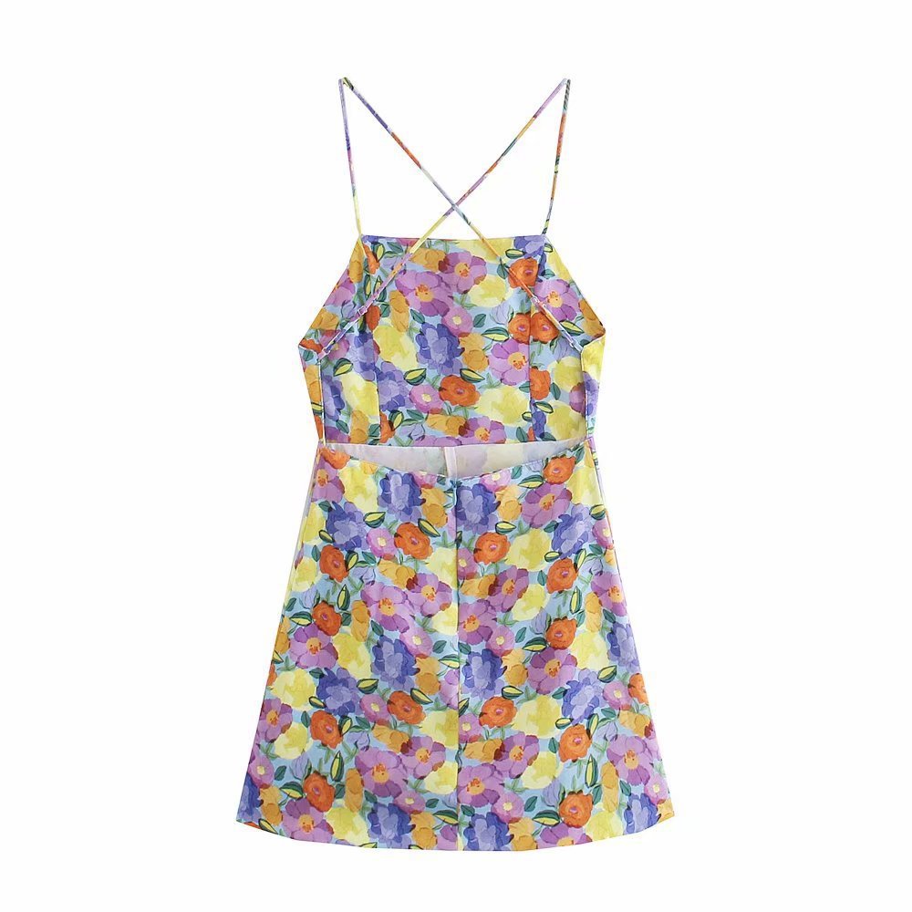 Spaghetti Strap Sleeveless Wholesale Floral Cami Dresses