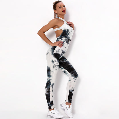 Tie-Dye Print Yoga Women Jumpsuits Wholesale Workout Clothes