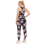 Sport Bra & Leggings Rose Print Curvy Yoga Fitness Suits Workout Plus Size Two Piece Sets Wholesale Activewears