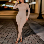 Solid Color Zipper Slim Hip Lift Women Jump-Suits Wholesale Jumpsuit