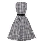 Plaid Print Sleeveless 80'S Vintage Swing Dress Wholesale Dresses