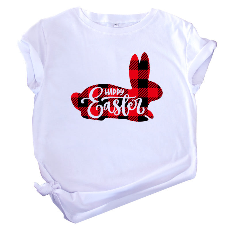 Happy Easter Cartoon Print Wholesale T-shirts Tops