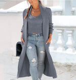 Casual Solid Color Sling Tank Tops & Midi Long Sleeve Cardigan Wholesale Womens 2 Piece Sets