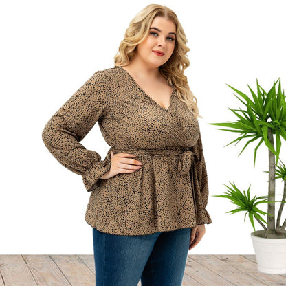 Plus Size Women Long Sleeve Printing Top Wholesale