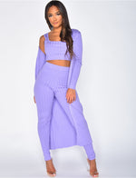 Solid Color Wholesale Womens 3 Piece Sets Sexy Crop Tops & Slim Pants & Midi Cardigan