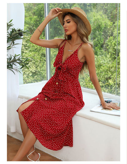 Polka-Dot Wholesale Dresses Bowknot Casual Dresses Wholesale Womens Fashion