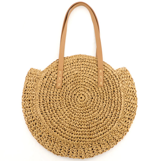 Woven Handbag Large Disc Straw Casual Shoulder Fashion Wholesale Womens Bag