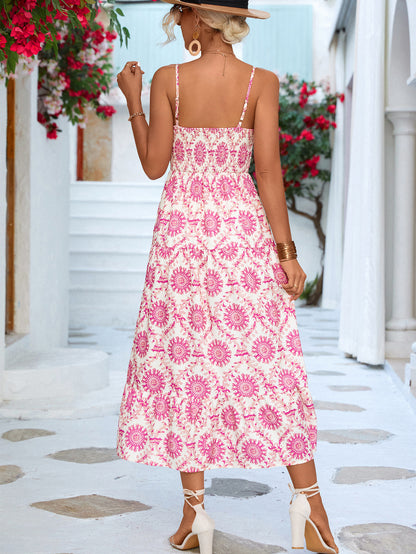 Printed Sexy Vacation Sling A-Line Dress Wholesale Dresses