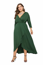 V Neck Solid Color Wholesale Plus Size Dresses Evening Dresses Xmas dresses