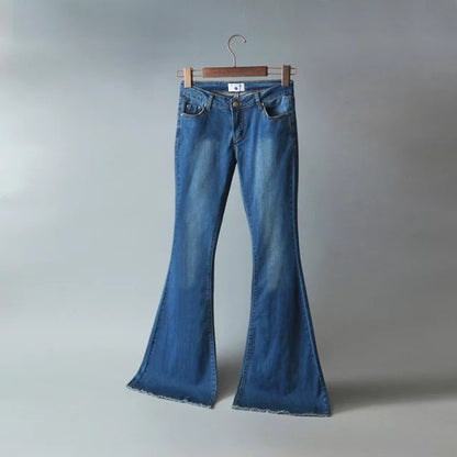 Retro High Waist Flared Pants Denim Trousers Wholesale Jeans For Women