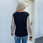 Leopard Colorblock Wholesale Women Blouses Fashion Casual Shirts