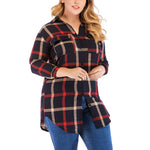 Checked Plus Size Blouse For Women