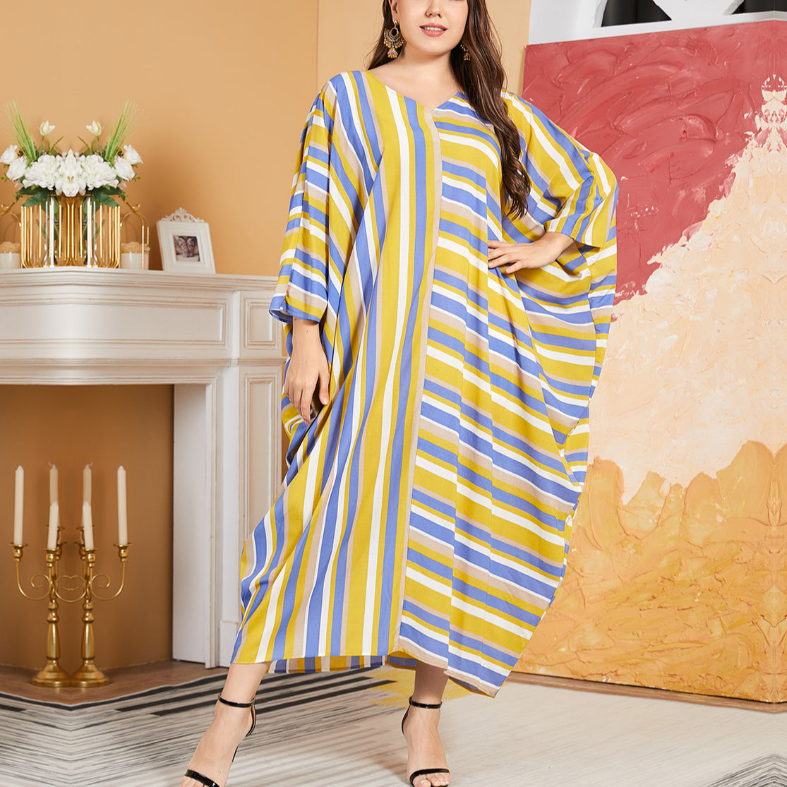 Dolman Sleeve Robe Long Curvy Dresses Wholesale Plus Size Clothing