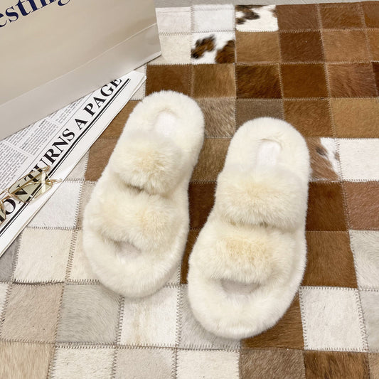 Warm And Antiskid Furry Slippers Wholesale Shoes Plush Slippers Women