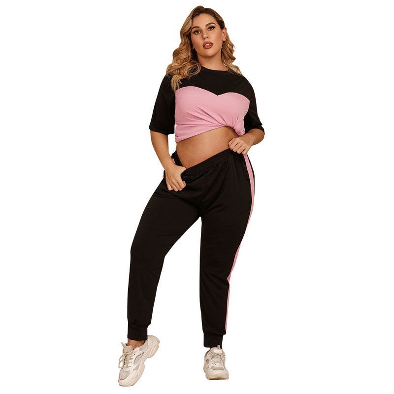 Contrasting Casual Sports Suit Women Wholesale