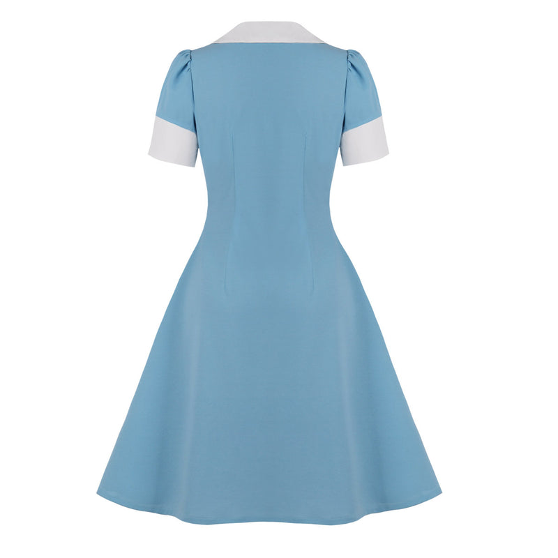 Colorblock 80'S Vintage Shirtdress Wholesale Dresses