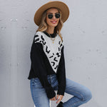 Leopard Print Long Sleeve Women'S Knitwear Wholesale Sweater Vendors