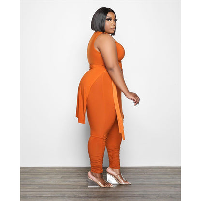 Purity Wavy Bandage Plus Size Two Piece Sets Wholesale For Valentine'S Day