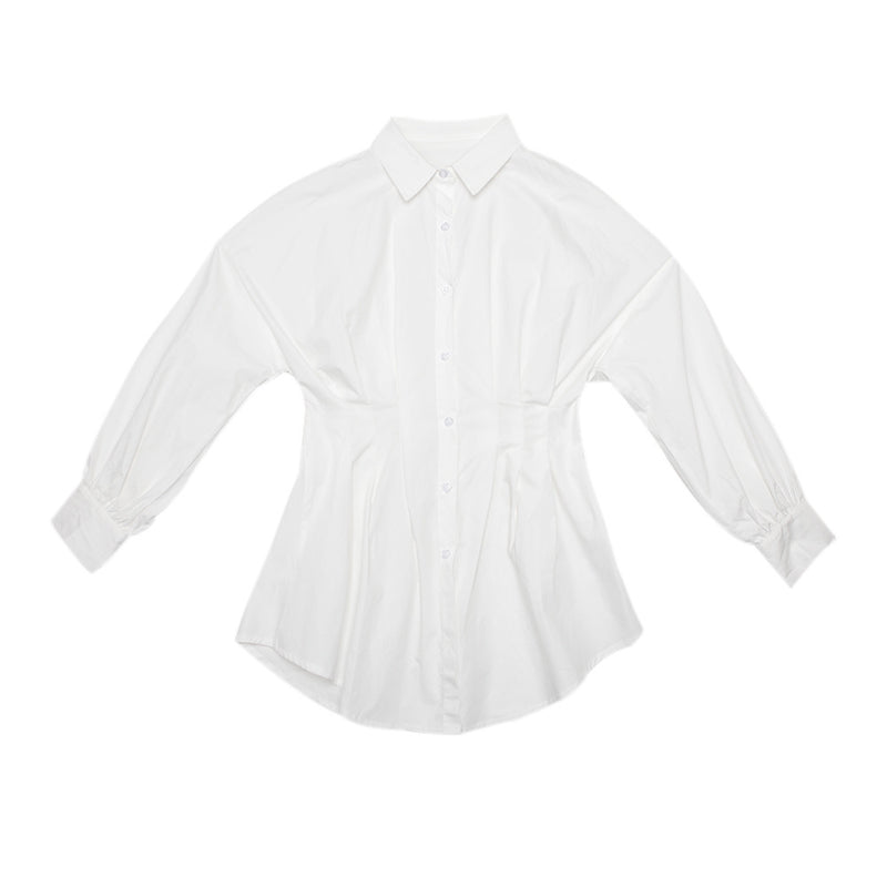 Turn-Down Collar Long Sleeve Button Down Shirt Mini Dress