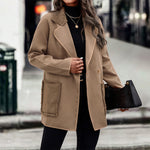 Fashion Brown Double-Sided Wool Women Jacket Wholesale Coats