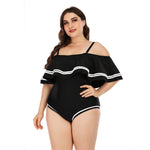 Womens Curvy One Piece Swimsuit Striped Print Ruffled Plus Size Tankini Swimsuits Vendors Wholesale