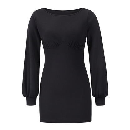 Long Sleeve Crew Neck Bodycon Knitted Dress Wholesale