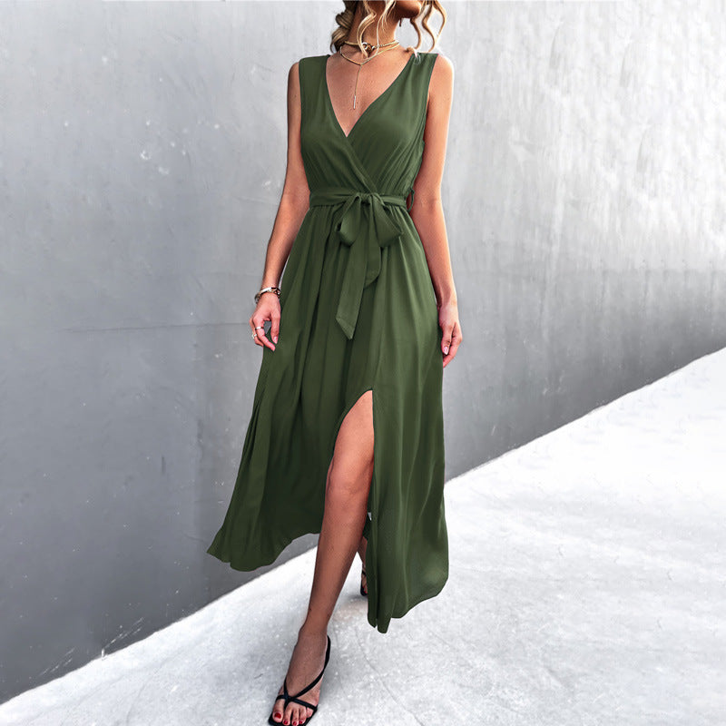 Sleeveless Low Cut Wholesale Dresses For St. Patrick'S Day & Valentine'S Day