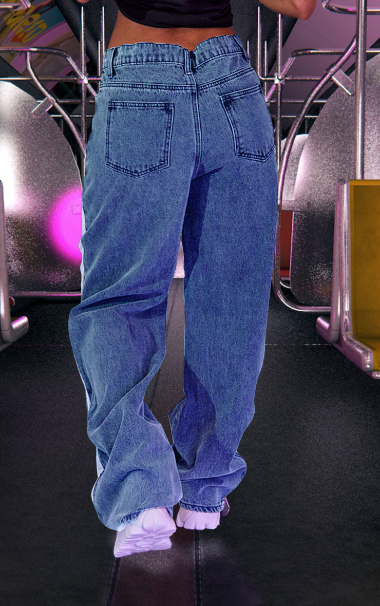Retro Hip Hop Patchwork Wide Leg Jeans Pants Casual Loose Wholesale Denim Pants