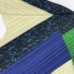 Geometric Patchwork Full Sleeve Elastic O-Neck Midi Dress