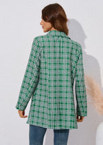 Fashion Plaid Print Women Blazer Wholesale Coats And Jackets
