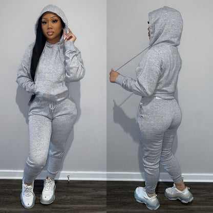 Plain Hoddie With Pants Activewear Sets