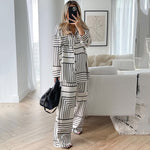 Striped Pajamas Tops & Trousers Loose Homewear Wholesale Loungewear