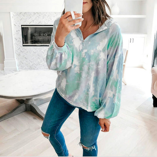 Tie Dye Wholesale Blouses Casual Women Clothing Wholesale Shirts