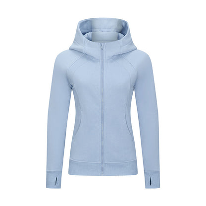 Slim Running Zipper Long Sleeve Fitness Hooded Jacket Wholesale Worktout Coats