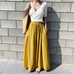 Casual Solid Color Wide-Leg Trousers Wholesale Womens Pants