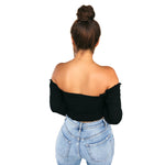Long Sleeve Slim Short Lace Shirts Wholesale Crop Tops
