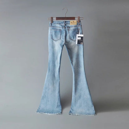 Retro High Waist Flared Pants Denim Trousers Wholesale Jeans For Women