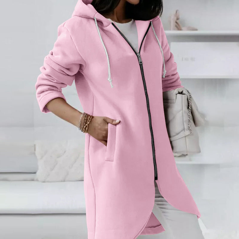 Fashion Hood Long Plus Fleece Wholesale Clothing Sweatshirts