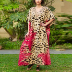Muslim Women Fashion Leopard Print Lantern Sleeve Wholesale Beachwear