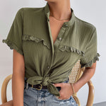Fashion Lace Stitching Blouse Womens T Shirts Wholesale STN560628