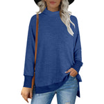 Pile Collar Wholesale Women Fleece Colorblock Top