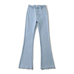 Fashion High Waist Retro Skinny Denim Flared Trousers Wholesale Jeans