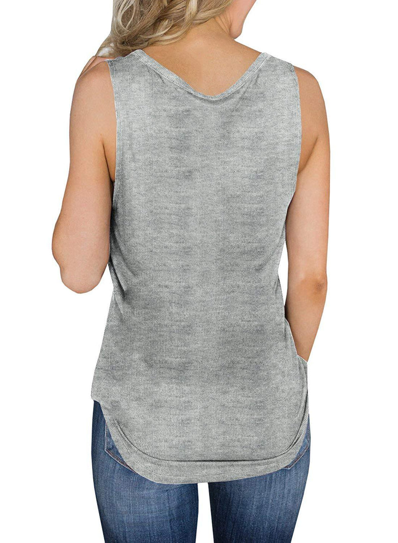 Women Fashion Plain Color Sleeveless V Neck Wholesale Tank Tops