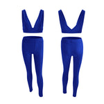 V Neck Sports Yoga Suits Wholesale Activewear Two-Piece Sets Solid Color