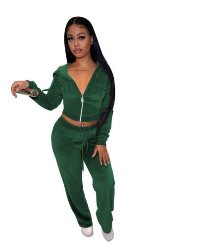 Women Wholesale Sweatsuit Sets Hoodies + Wide Leg Pants-09