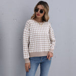 Casual Heart Print Long Sleeve Crew Neck Wholesale Sweaters